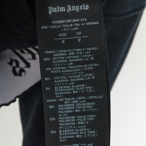 Palm Angels Summer 2019 Black Cropped Logo Print Hoodie - Picture 11 of 12